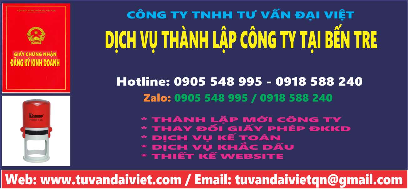 Đăng K&yacute; Th&agrave;nh Lập C&ocirc;ng Ty Tại Bến Tre - Mở C&ocirc;ng Ty Tại Bến Tre