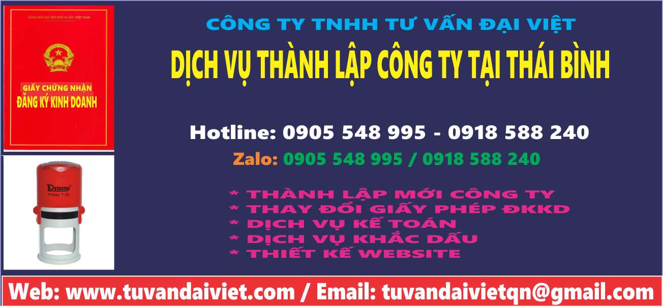Đăng K&yacute; Th&agrave;nh Lập C&ocirc;ng Ty Tại Th&aacute;i B&igrave;nh - Mở C&ocirc;ng Ty Tại Th&aacute;i B&igrave;nh