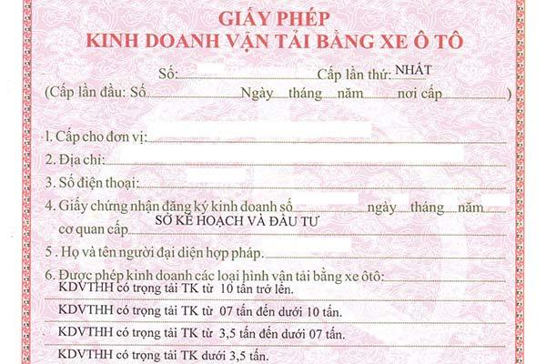 Dịch vụ giấy ph&eacute;p kinh doanh vận tải tại Bắc Giang